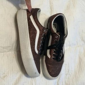 Platform Glitter vans shoes W7.5